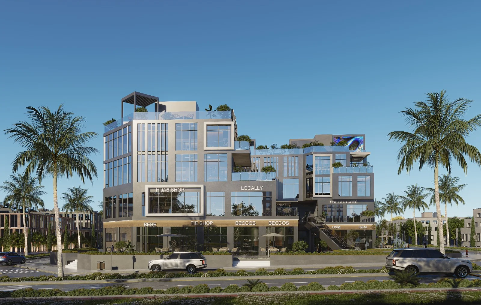 Main exterior view of Canton Plaza in Sheikh Zayed